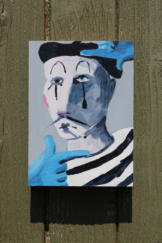 "Mime" 1/1 Original painting from the Clown*innen Project