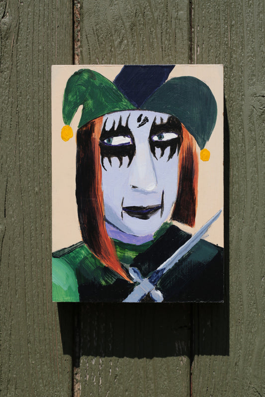 "Harlequin" 1/1 Original painting from the Clown*innen Project